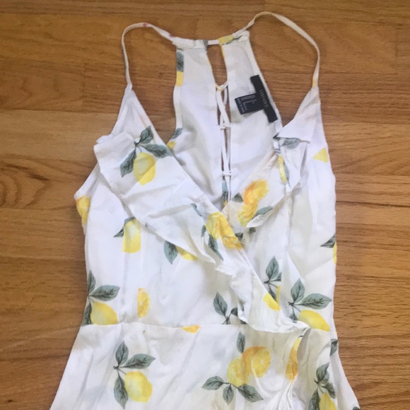 Lemon ruffle sundress tie back size small - Picture 3 of 5